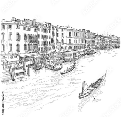 Venice - Grand Canal. The view from the Rialto Bridge