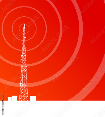 Antenna transmission communication tower vector background
