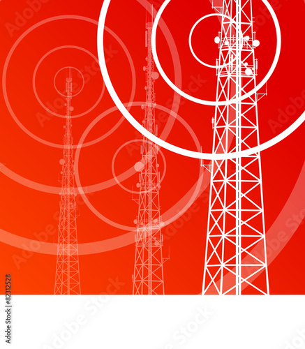 Antenna transmission communication tower vector background