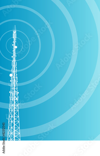 Antenna transmission communication tower vector background