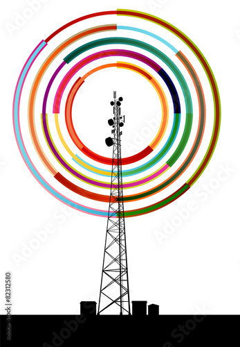 Antenna transmission communication tower vector background