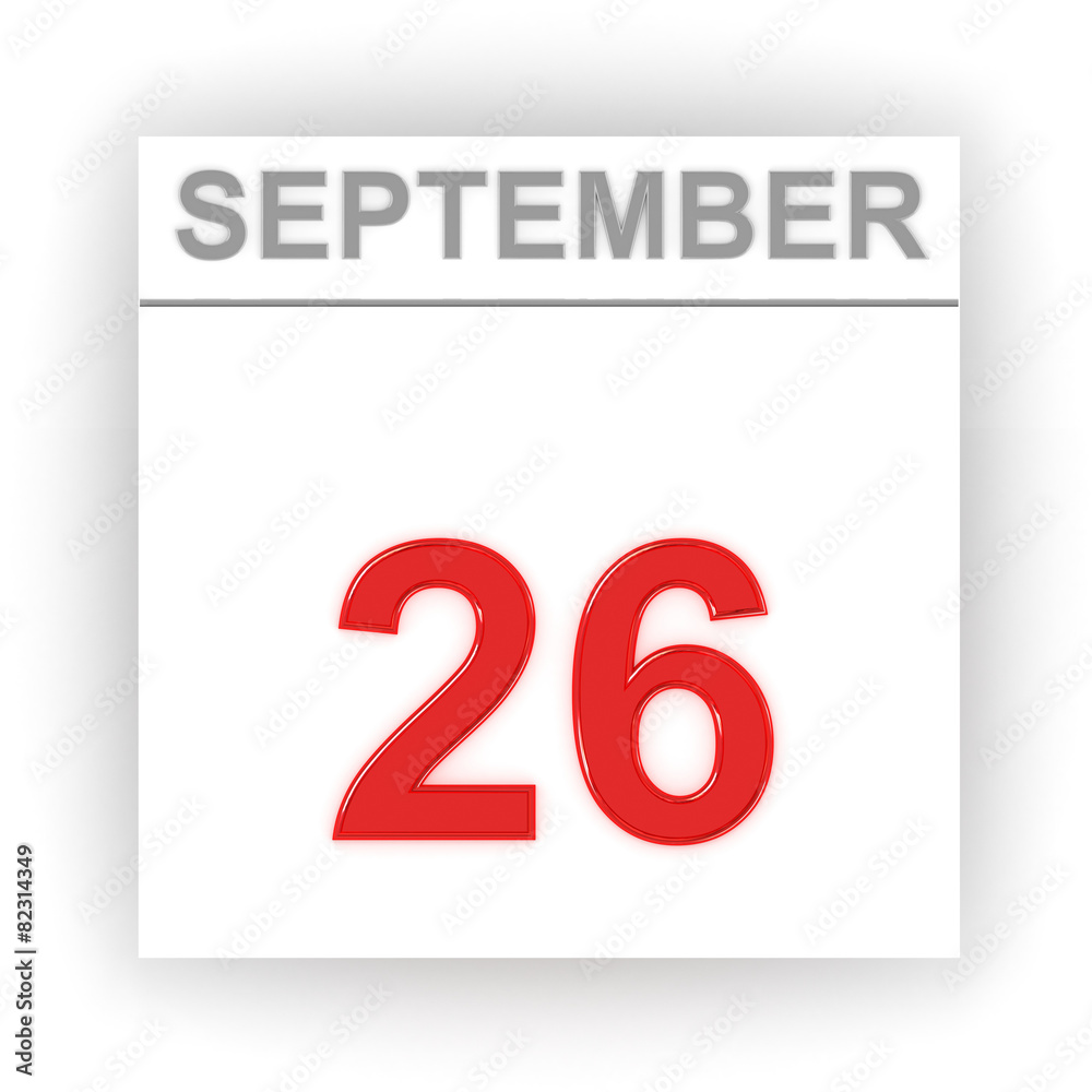 September 26. Day on the calendar.