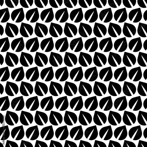 Seamless Retro Pattern Leafs Black/White