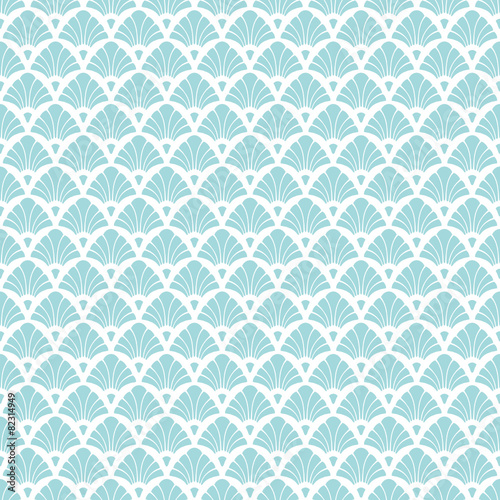 Seamless Retro Pattern Abstract Flowers Turquoise