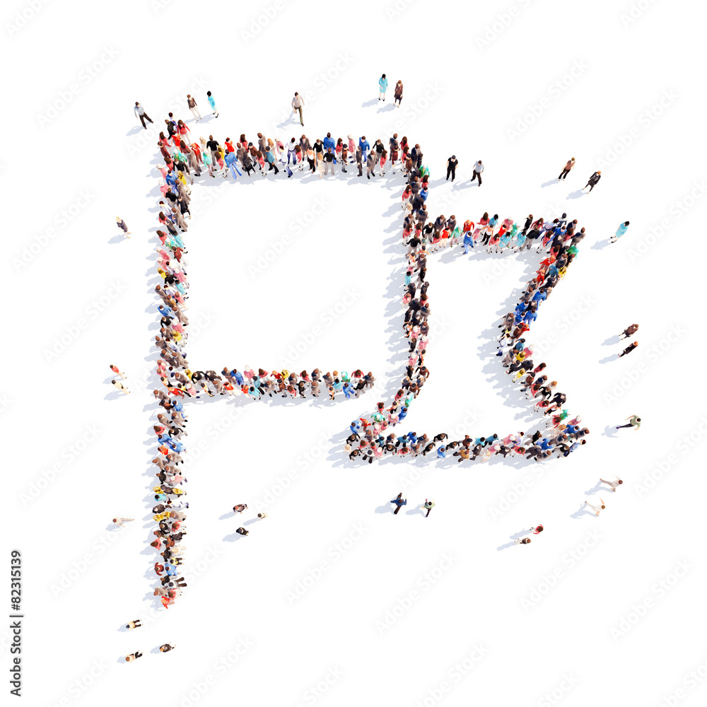 people in the form of a flag. people in the form of a flag.