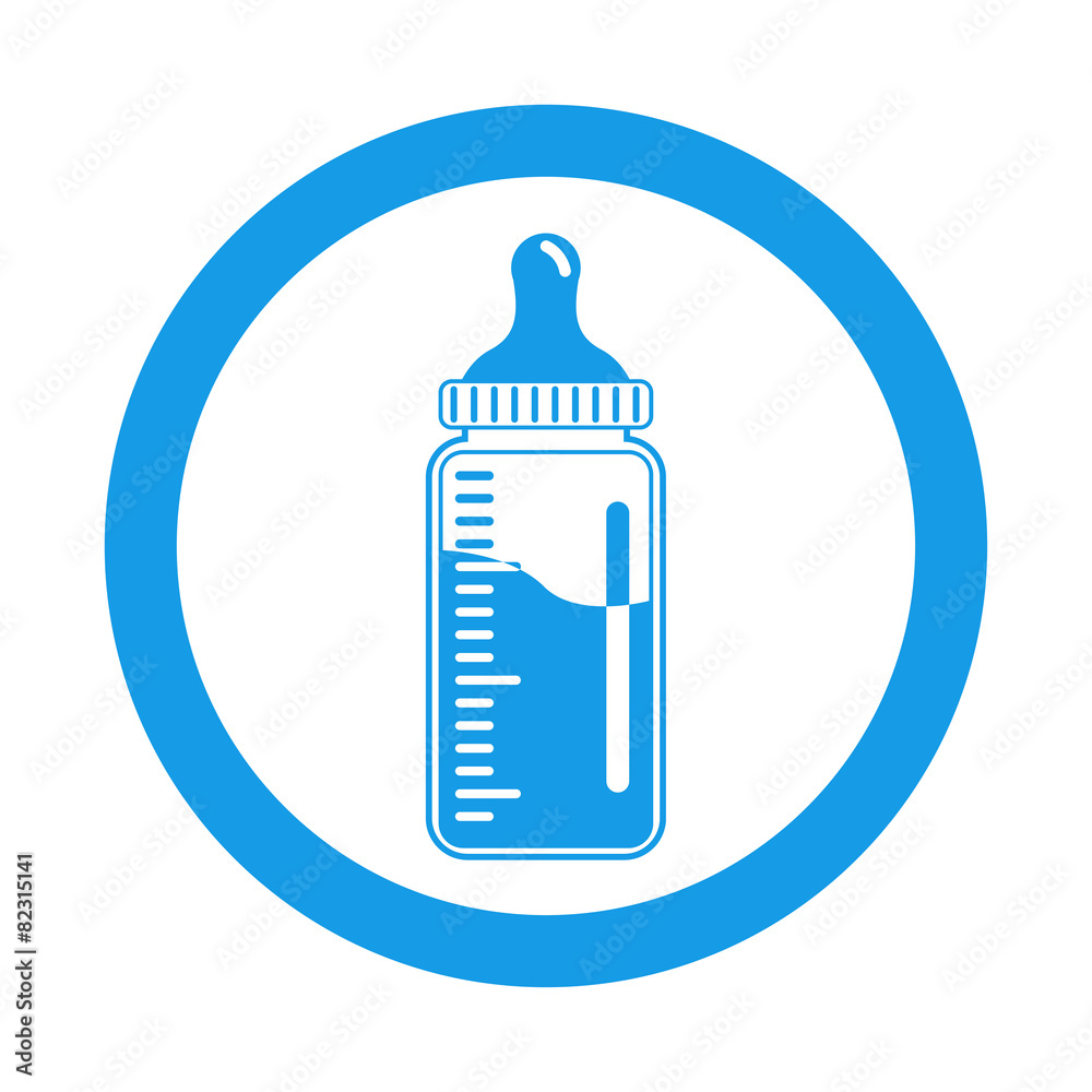 Icono redondo biberon azul