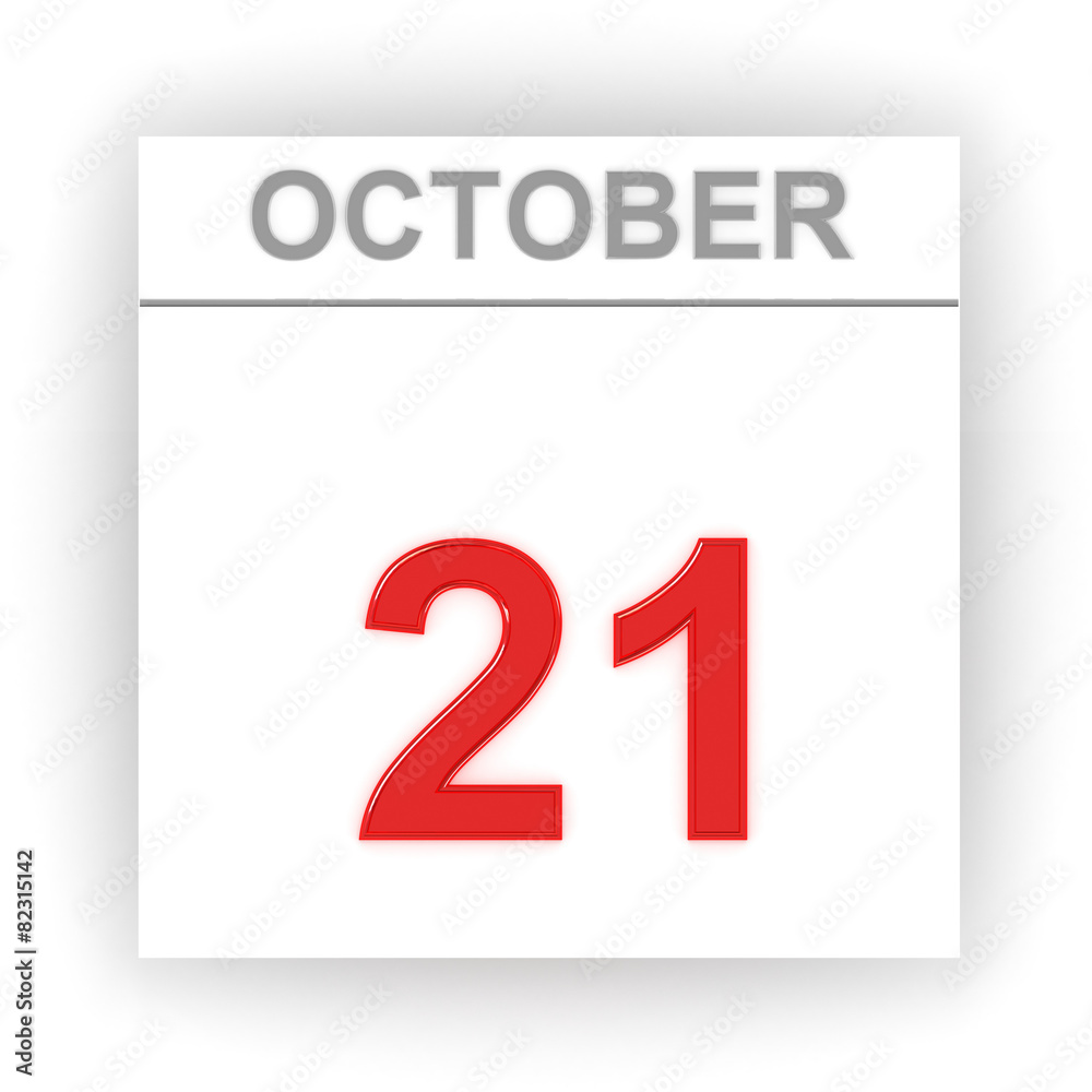 October 21. Day on the calendar. October 21. Day on the calendar.