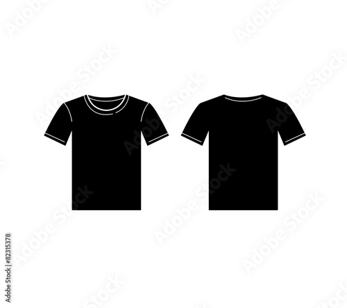 Vector of men black t-shirt template. Front and back