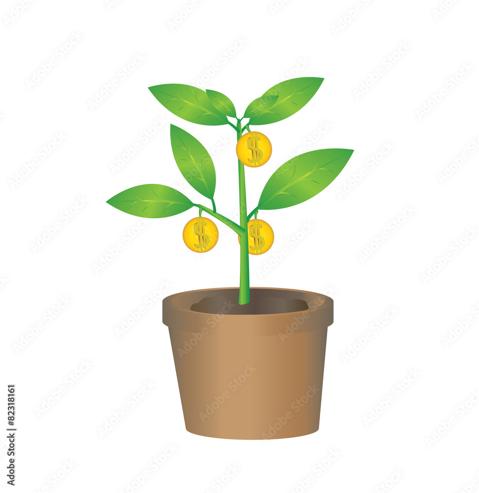 Vector of Money tree with coins
Vector of Money tree with coins