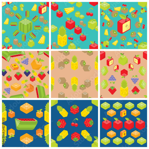 Cubic fruits patterns