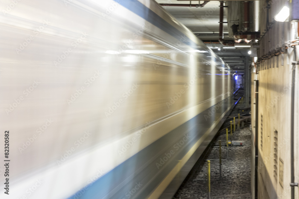 Munich subway in motion