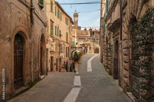 Solar ancient town and the streets of the beautiful Tuscany, Ita