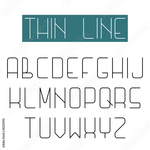 Modern font, alphabet of thin line letter, high web collection