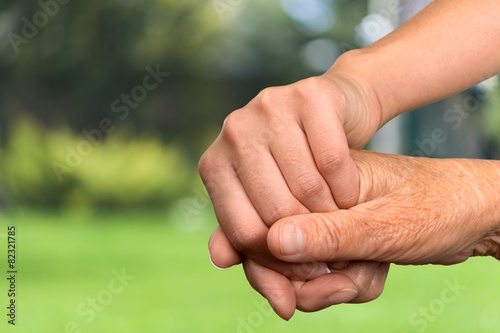 Human Hand. Old and Young Hand