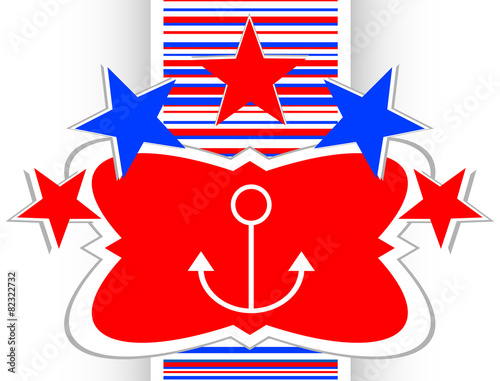 sea anchor sign on web icon (button) isolated on white vector