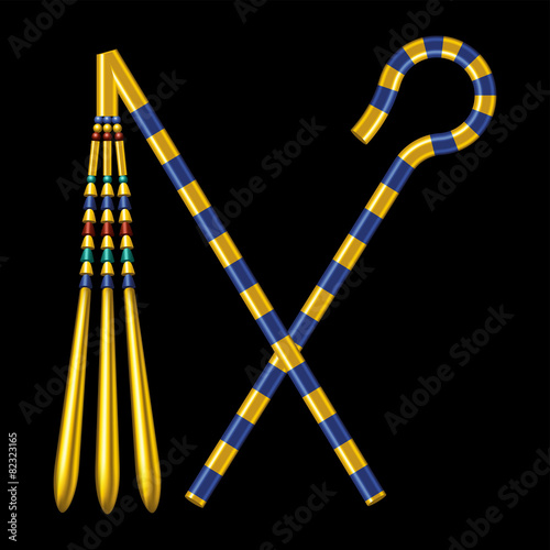Crossed Crook And Flail Of Ancient Egypt Pharaohs