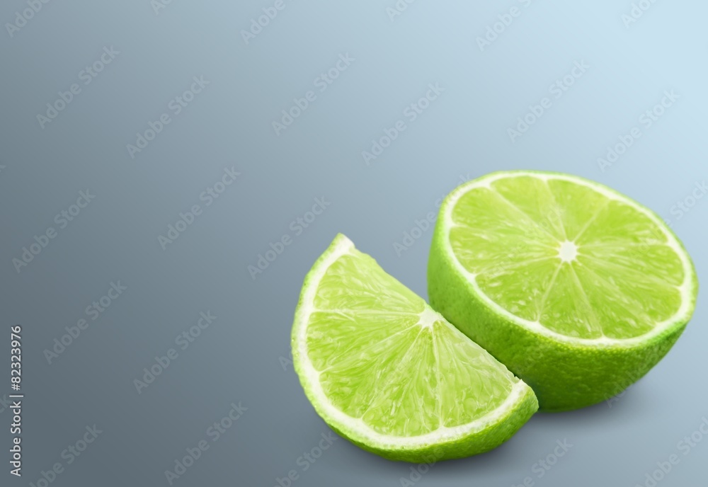 Citrus. Lime slices isolated on white background Citrus. Lime slices isolated on white background