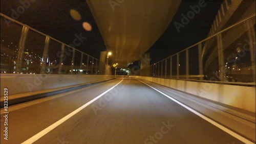 Twilight POV drive over Daikoku Junction.