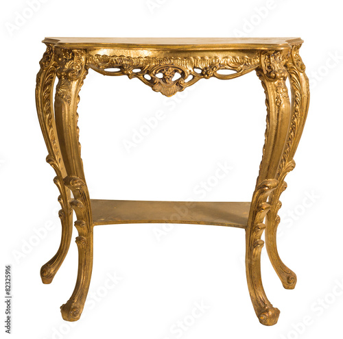 alter antiker goldener tisch, wandkonsole barock photo