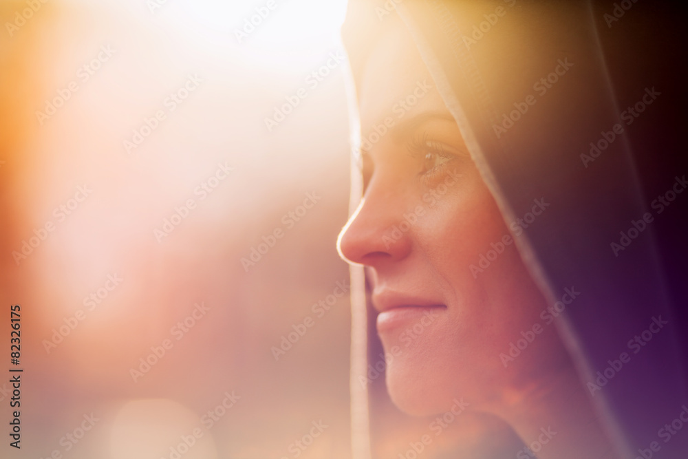 Sunshine outdoor portrait of smiling pretty girl Sunshine outdoor portrait of smiling pretty girl
