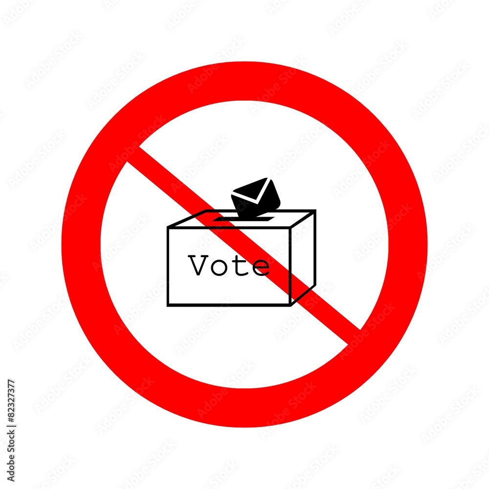 Urne de vote dans un panneau d'interdiction Urne de vote dans un panneau d'interdiction