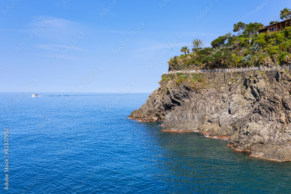 Beautiful coastline of Ligurian Sea, Italy