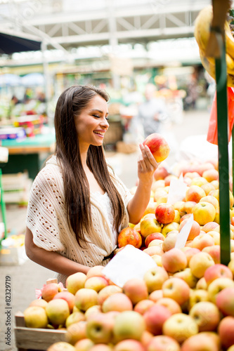 Young woman on the market