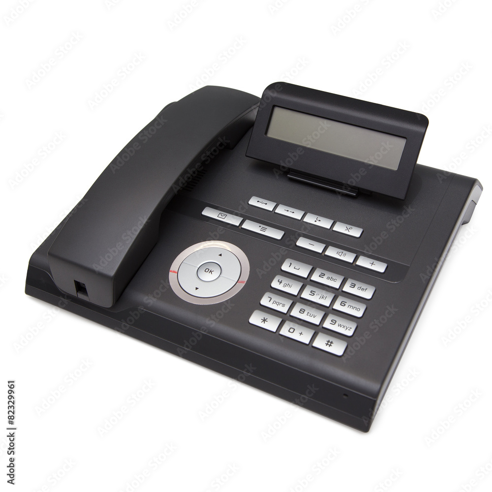 Black telephone. isolate on white background Black telephone. isolate on white background