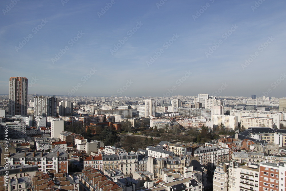 Paysage urbain du 13 me arrondissement à Paris, vue aérienne