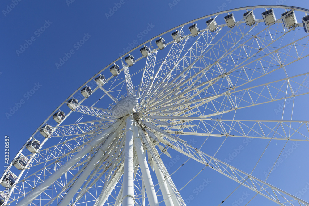 Niagara falls skywheel on blue sky background