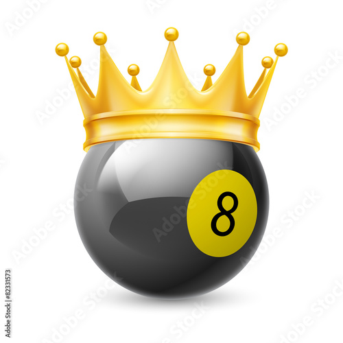 Gold crown on a billiard ball