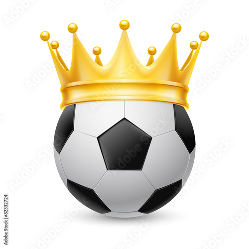 Gold crown on  soccer ball