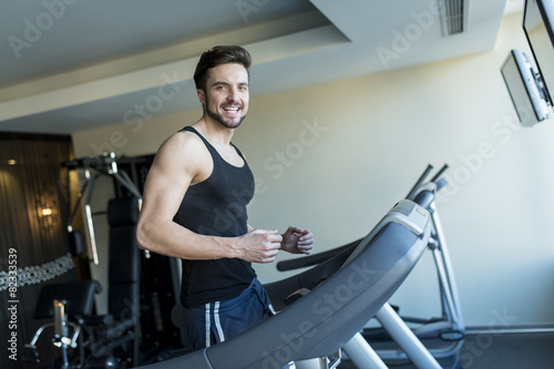Young man in the gym