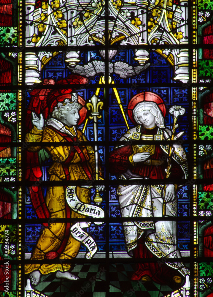 The Annunciation in stained glass