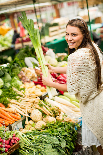Young woman on the market