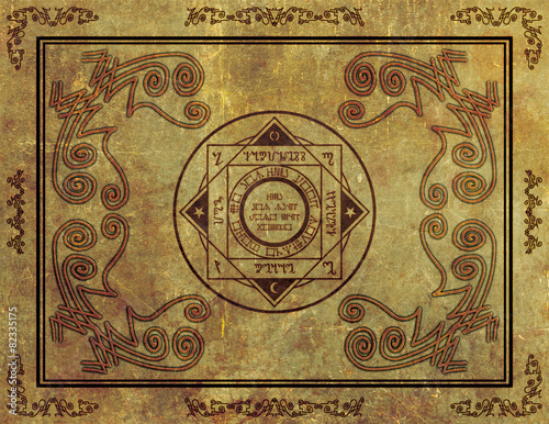 Magical Mystic Sigil Symbol Design on Parchment
