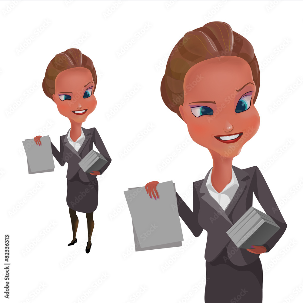 Girl holding blank sheets of paper Girl holding blank sheets of paper