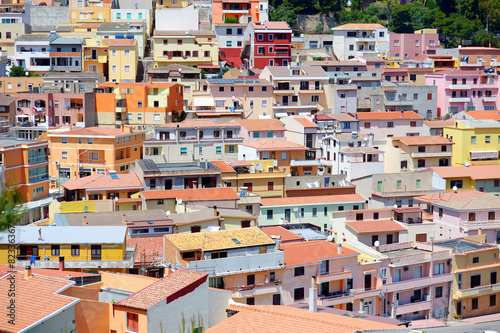 Colorful houses and a castle of Castelsardo town © MNStudio