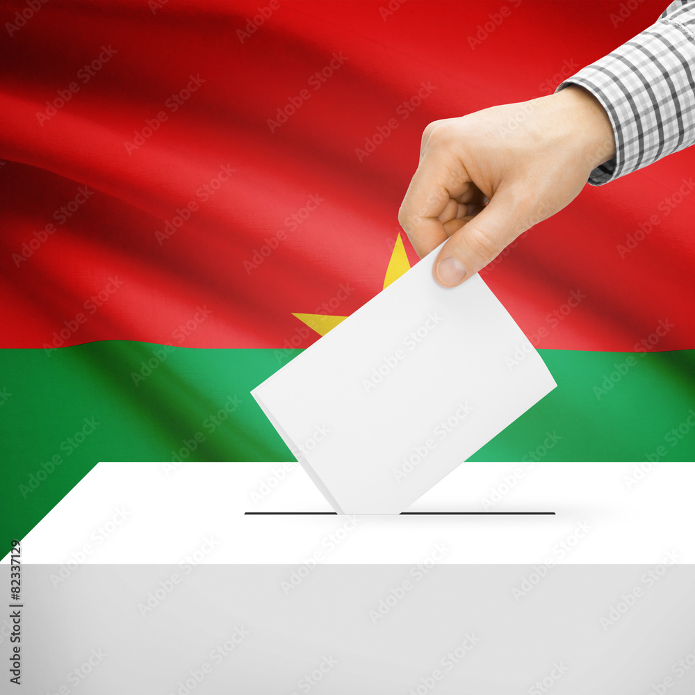 Ballot box with national flag on background - Burkina Faso Ballot box with national flag on background - Burkina Faso