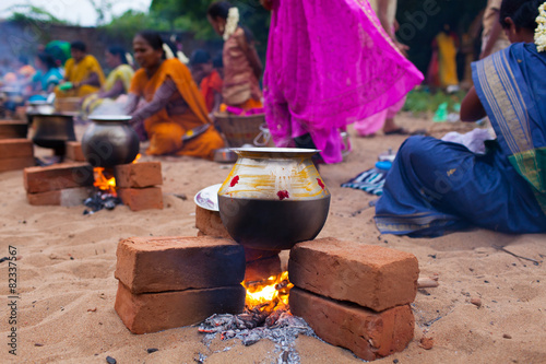 Принти на полотні Inde, Cérémonie Pongal 0297 fête locale