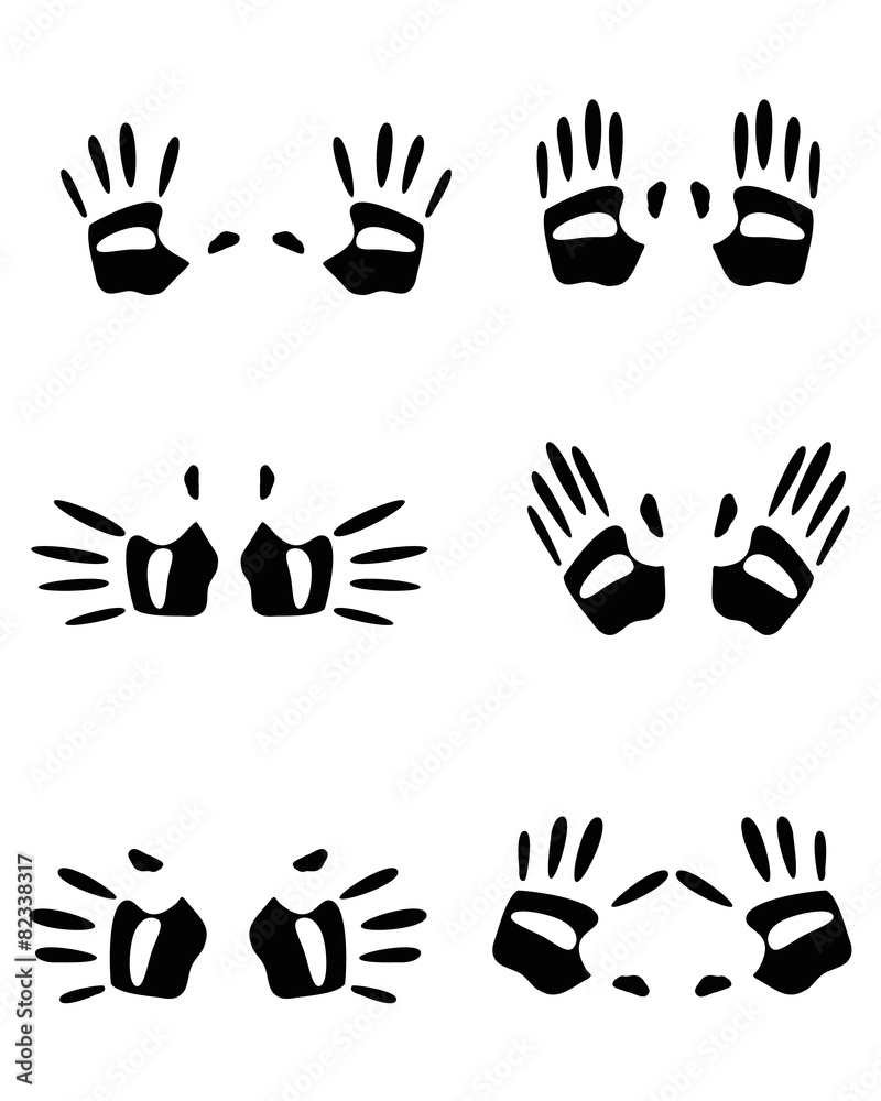 Fototapeta premium Palm silhouettes on white