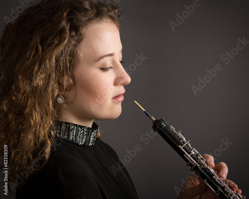 Beautiful Young Female Oboe Player