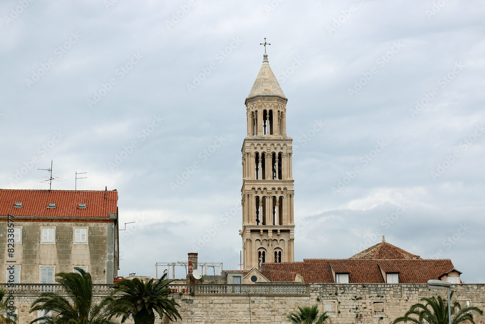 Saint Domnius bell tower, famous landmark in Split.