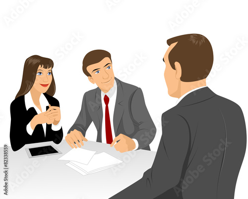 Businessmen at negotiating table