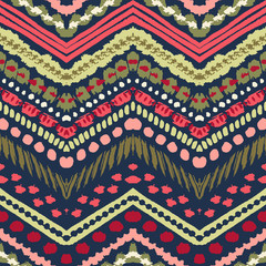 Papier peint photo Chevron patrons Coups pinceau abstraits aquarelle colorée  © Hanna