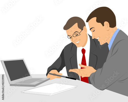 Two businessmen talking