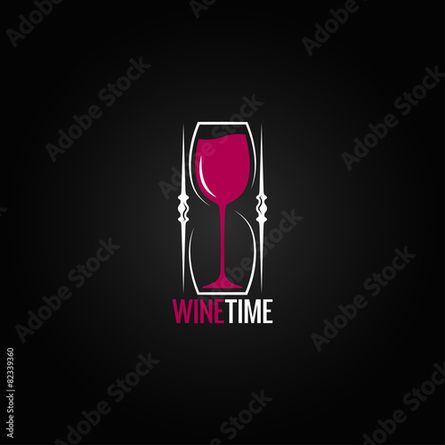 wine glass hourglass concept design background