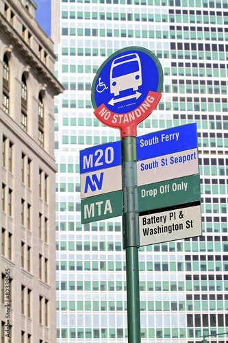 NYC sign - bus stop