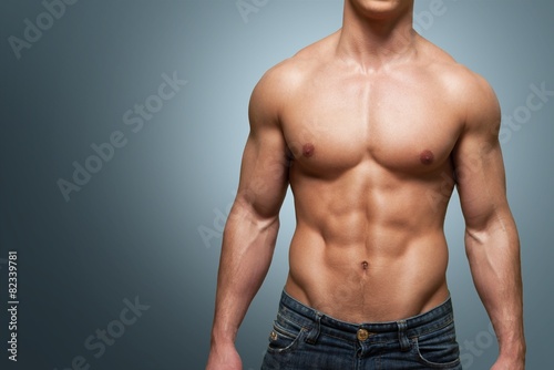 Men. Muscular male torso photo