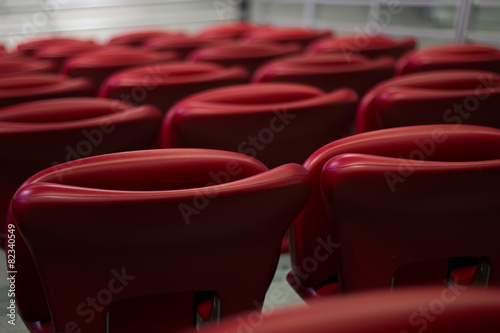 Empty Red Concert Chairs